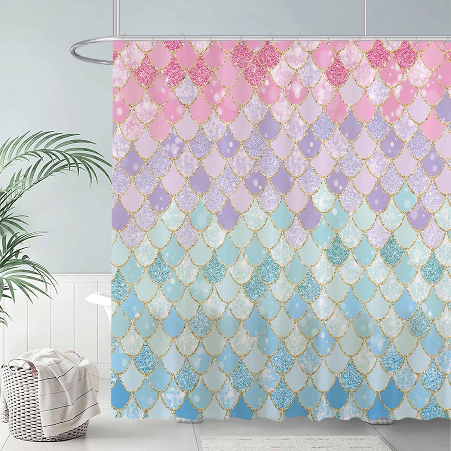 Home Bathroom Scales - Mermaid Scales Shower Curtain for Bathroom