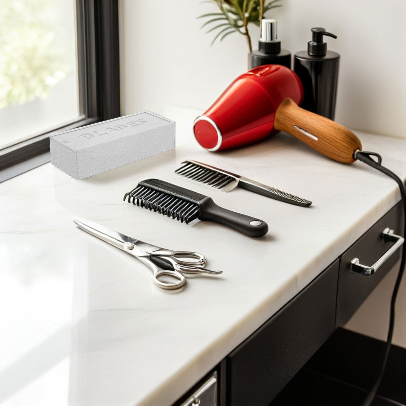 Home One Bathroom Accessories - Brown Double Compartment Clipper Blade Storage