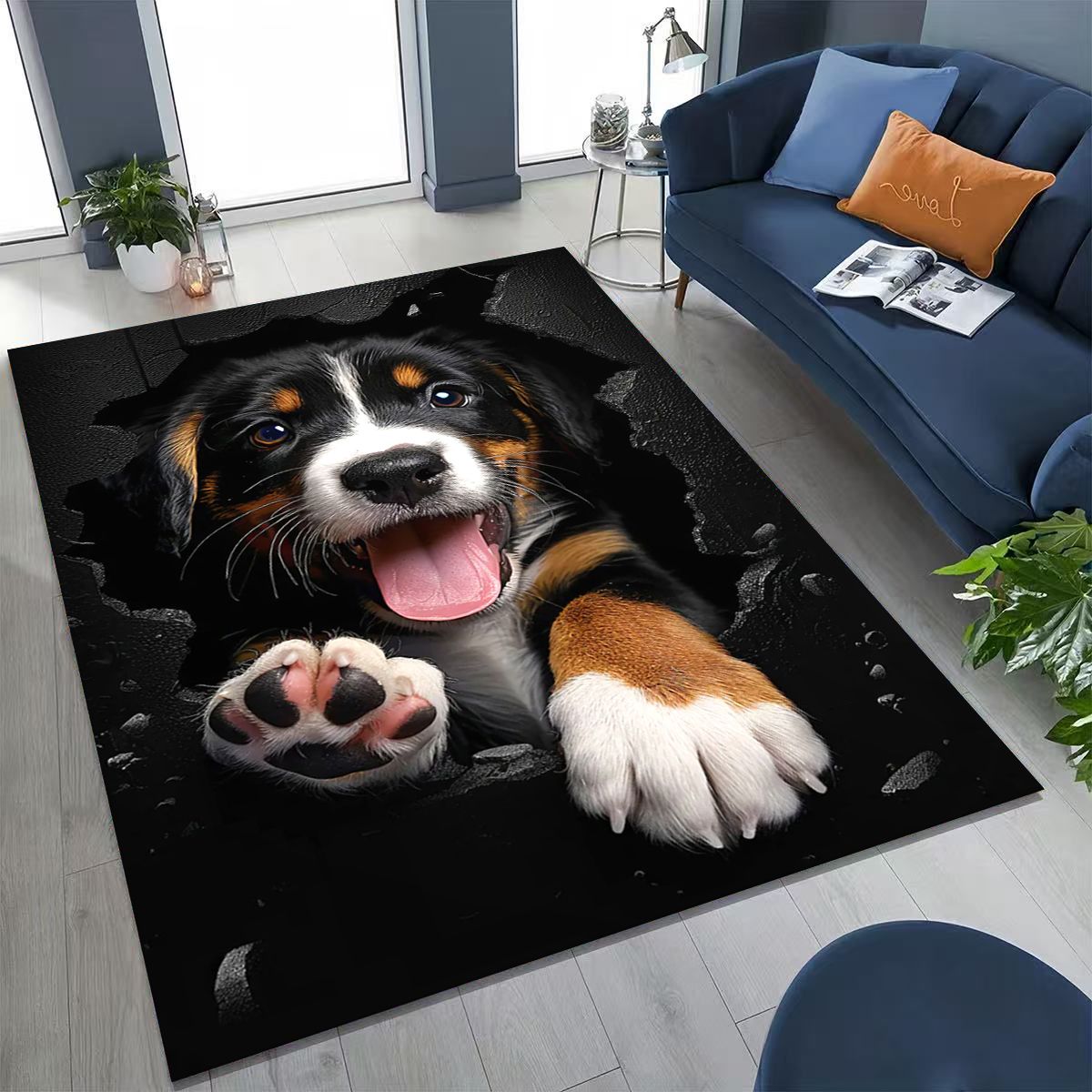 Home Bathroom Break - 3D Illusion Breaking Wall Dog Puppy
