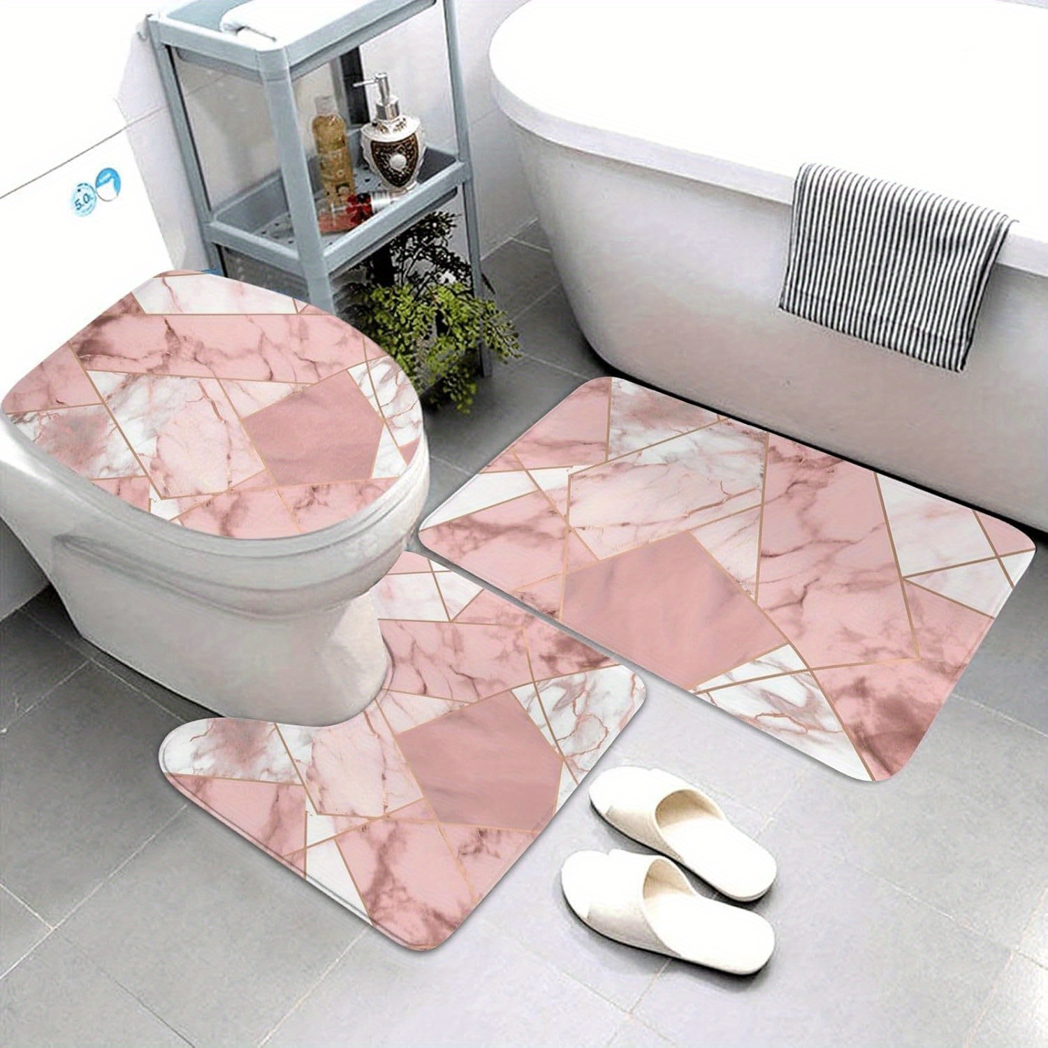 Luxury Marble Bathroom Mat Set - Home Made Bathroom Vanity 评论和价格