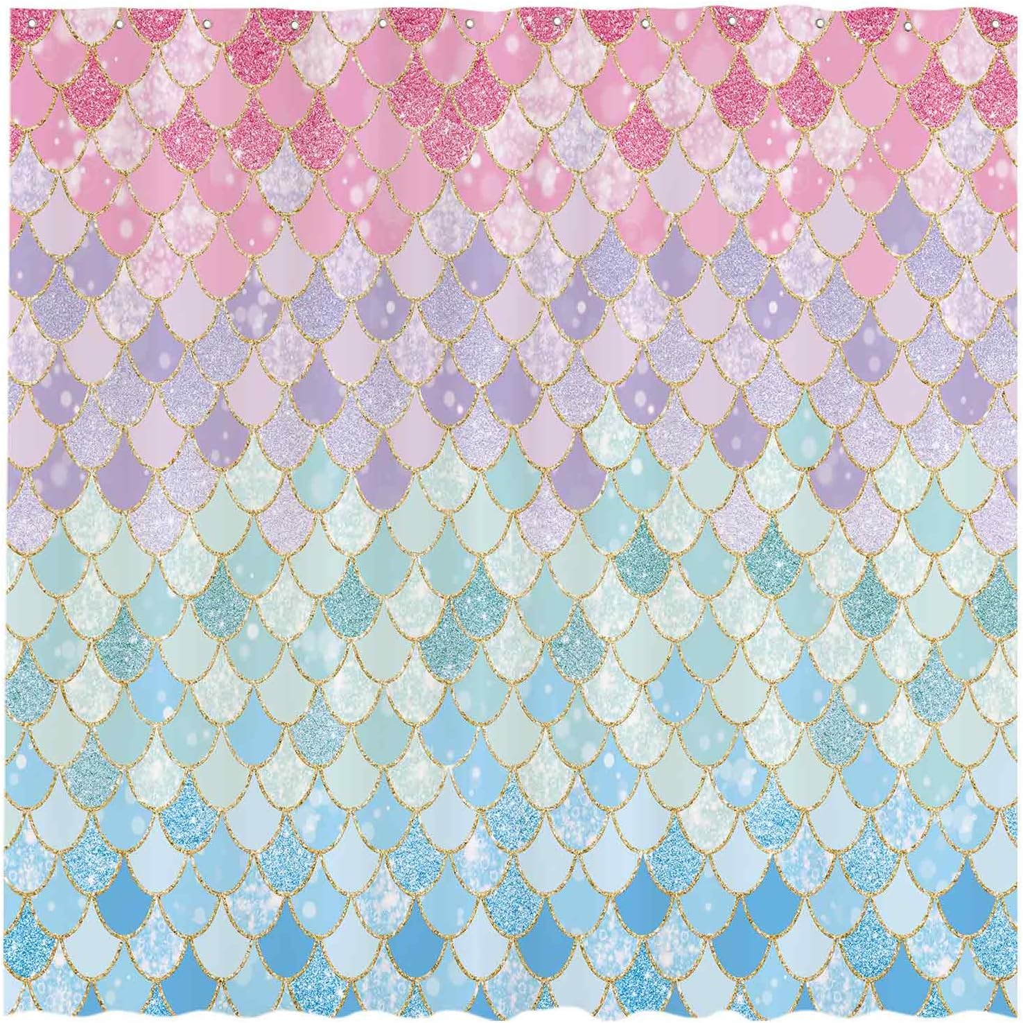 Mermaid Scales Shower Curtain  - Home Bathroom Scales 评论和价格
