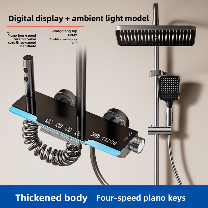 Gunmetal Gray Shower Head Syst - Home Bathroom Set 评论和价格