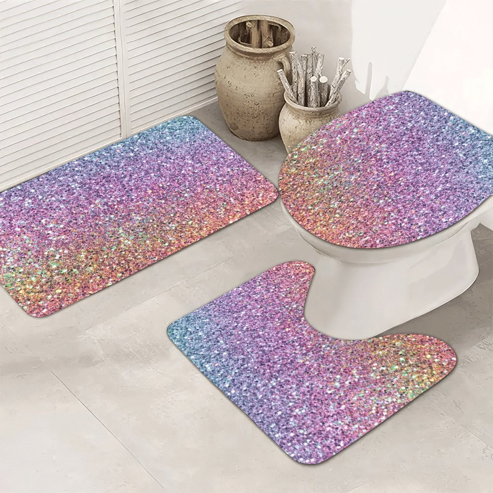 Luxury Glitter Bath Mat Set fo - Home Made Bathroom Vanity 评论和价格