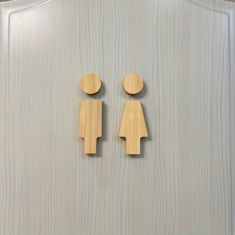 2PCS Wooden Bathroom Sign for  - Home Creation Bathroom 评论和价格