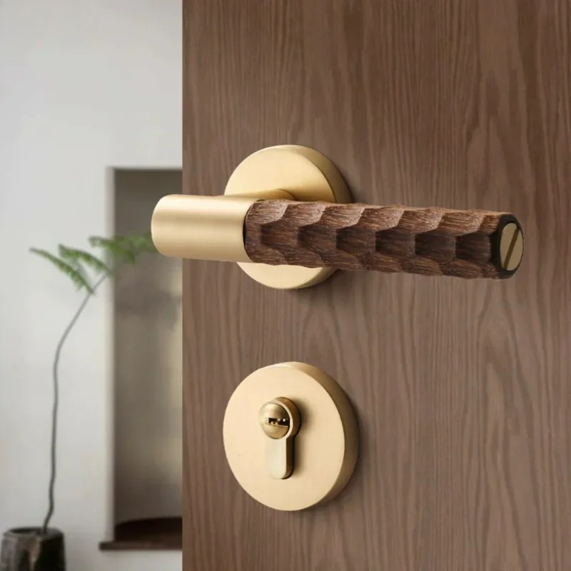Wooden Door Handle Zinc Silent - Home Bathroom Hardware 评论和价格