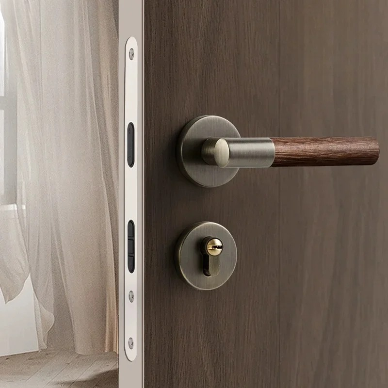 Wooden Door Handle Zinc Silent - Home Bathroom Hardware 评论和价格