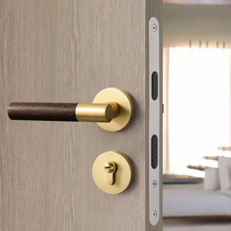 Wooden Door Handle Zinc Silent - Home Bathroom Hardware 评论和价格