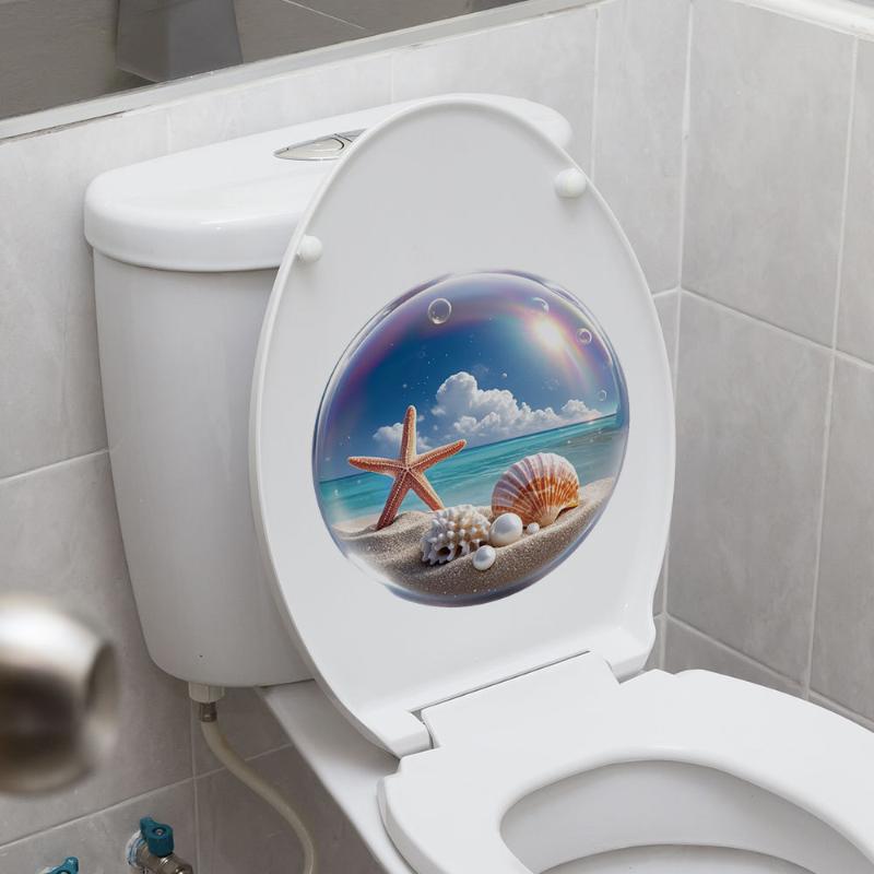 【HG】Ocean Themed Toilet Sticke - Home Bathroom Design 评论和价格