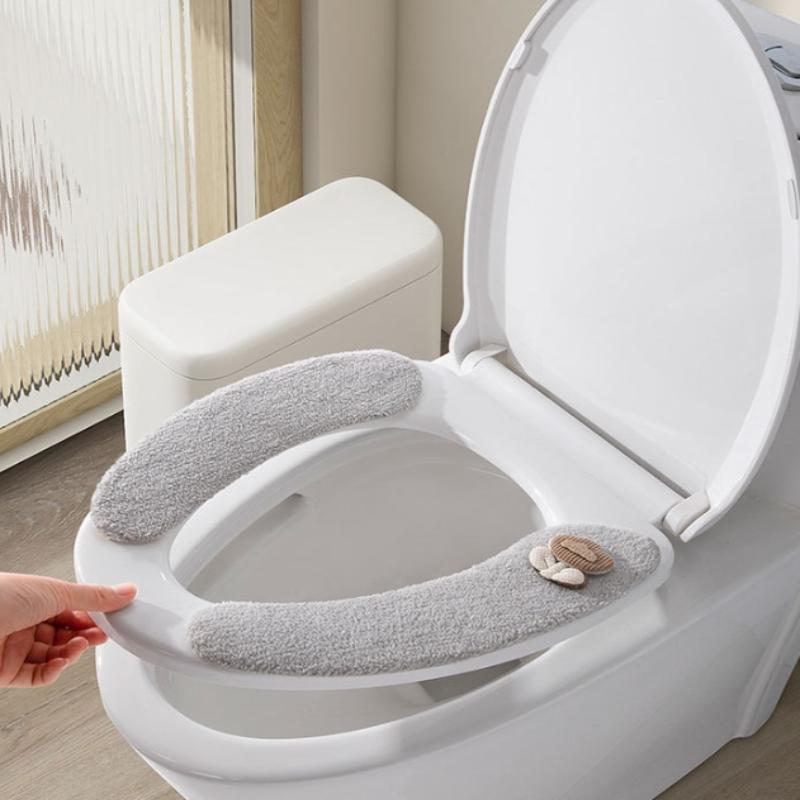 1Pair Winter Plush Toilet Seat - Home Bathroom With Two Toilets 评论和价格