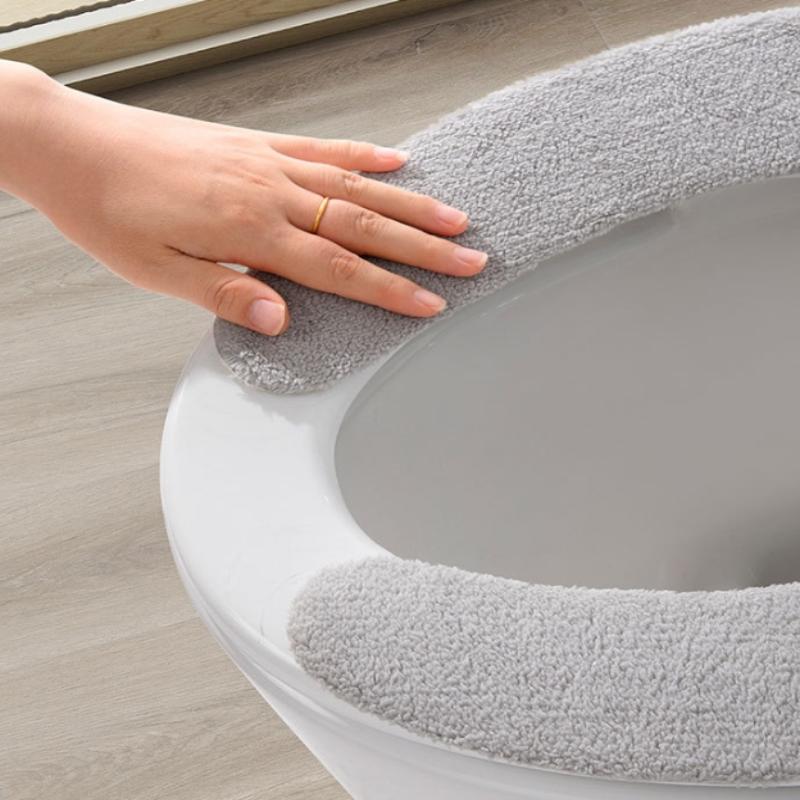 1Pair Winter Plush Toilet Seat - Home Bathroom With Two Toilets 评论和价格