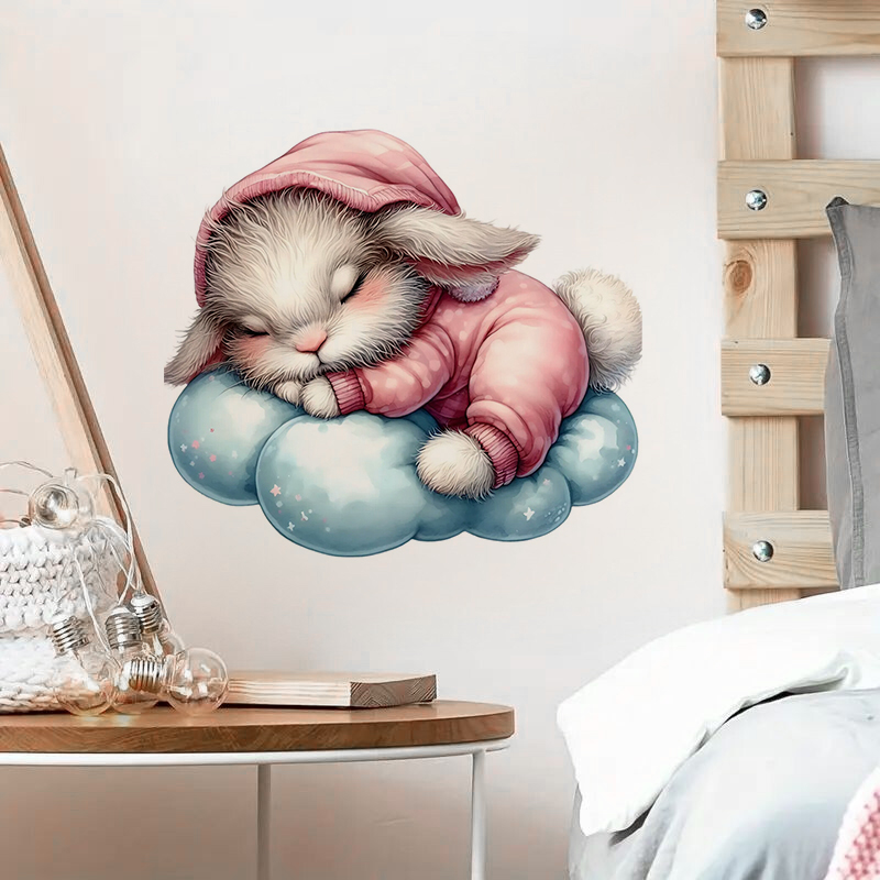 Cute Sleepy Bunny Sticker, Wat - Home Bathroom Wall Tiles 评论和价格