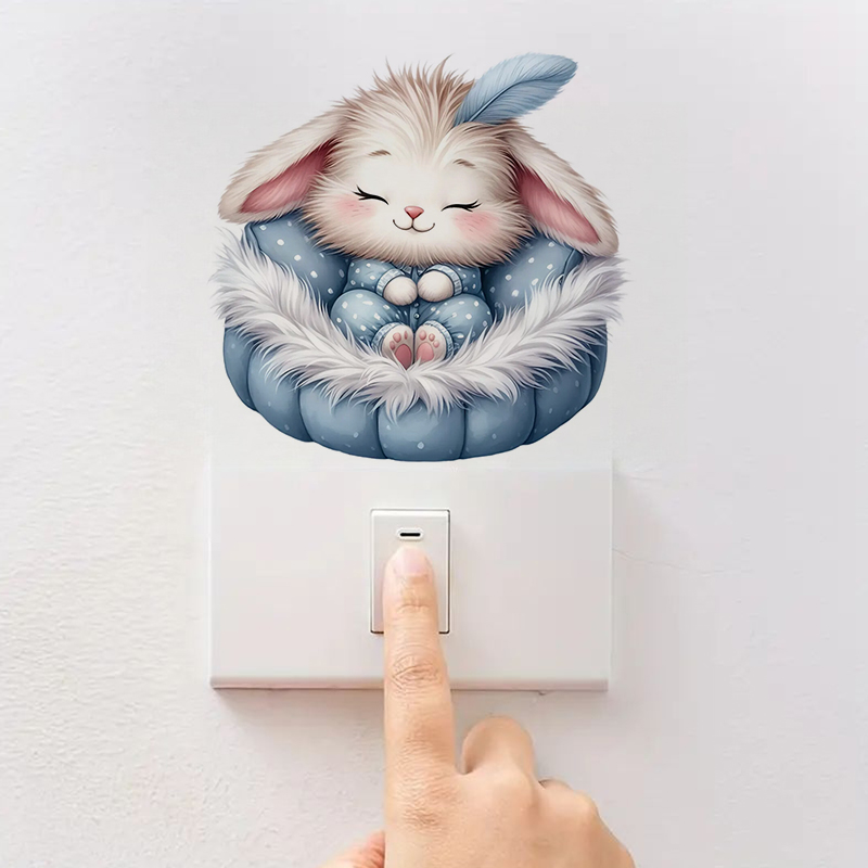 Cute Sleepy Bunny Sticker, Wat - Home Bathroom Wall Tiles 评论和价格