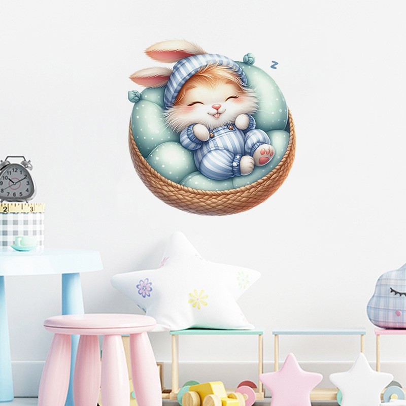 Cute Sleepy Bunny Sticker, Wat - Home Bathroom Wall Tiles 评论和价格