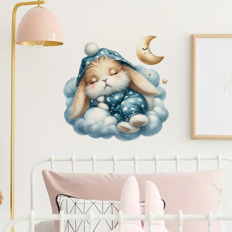 Cute Sleepy Bunny Sticker, Wat - Home Bathroom Wall Tiles 评论和价格