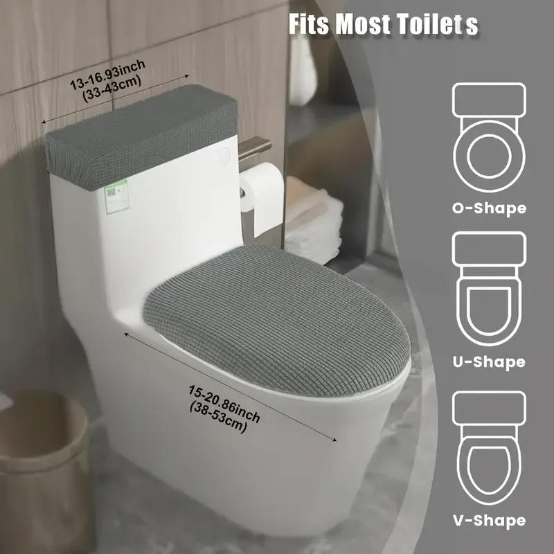 2pcs/set Stretch Toilet Lid Co - Home Bathroom With Two Toilets 评论和价格