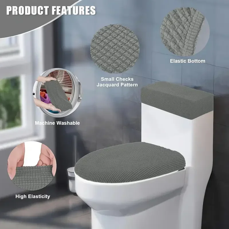 2pcs/set Stretch Toilet Lid Co - Home Bathroom With Two Toilets 评论和价格