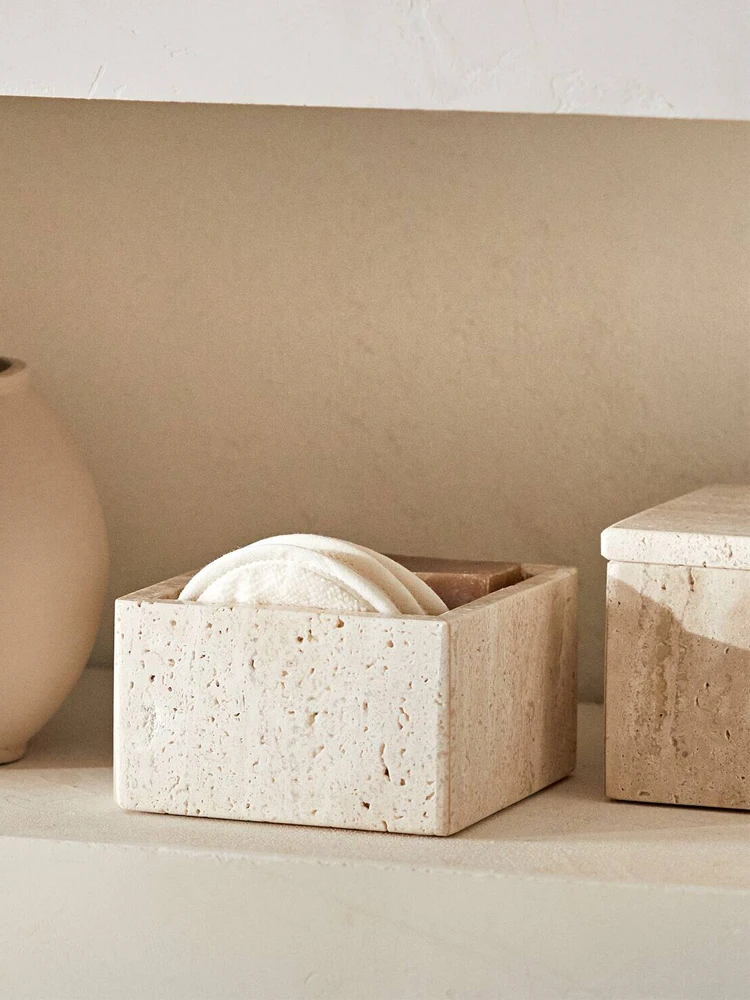 Travertine Storage Container f - Bath Salts Jar 评论和价格
