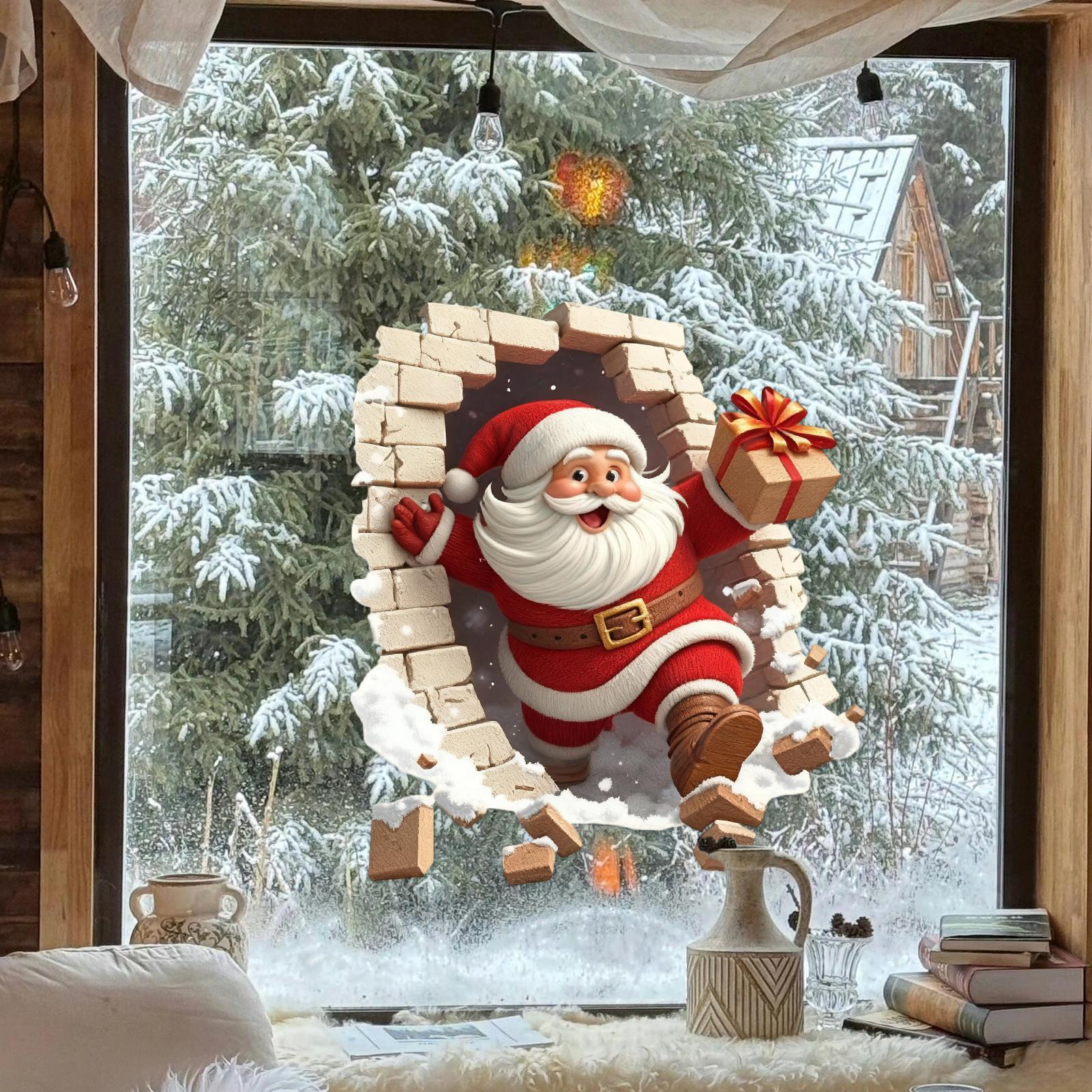 Christmas Santa Wall Decals Ch - Home Bathroom Break 评论和价格
