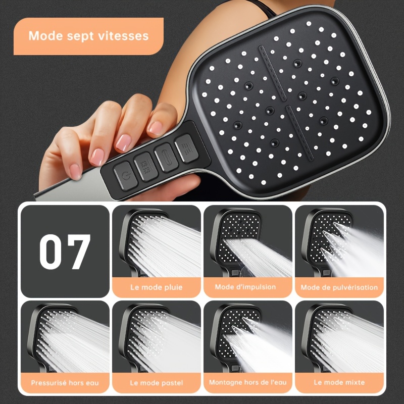 7 Setting Silver Handheld Show - Home One Bathroom Accessories 评论和价格