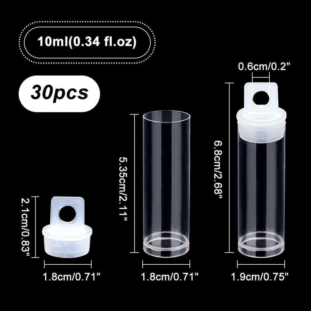 30pcs Clear Tube Bead Containe - Bath Salts Jar 评论和价格