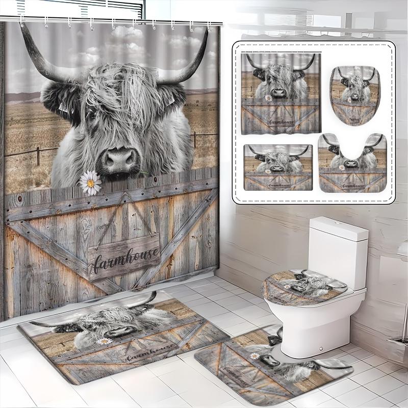 1/3/4Pcs Creative Scottish Hig - Home Bathroom With Two Toilets 评论和价格