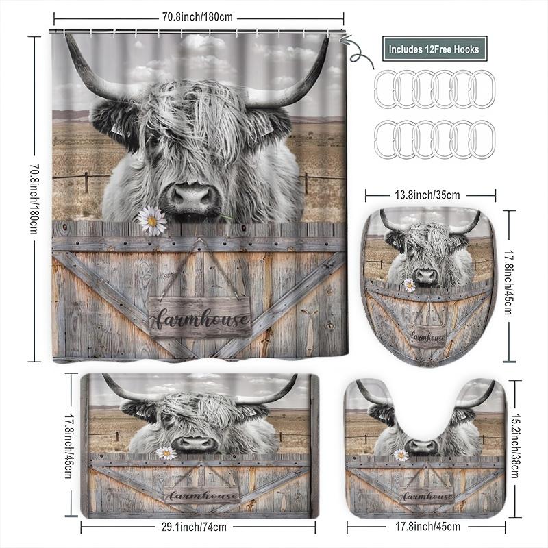 1/3/4Pcs Creative Scottish Hig - Home Bathroom With Two Toilets 评论和价格