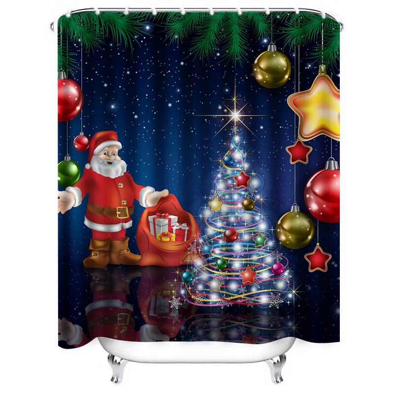 TU Christmas Shower Curtain Sa - Home Decor Bathroom Ideas 评论和价格
