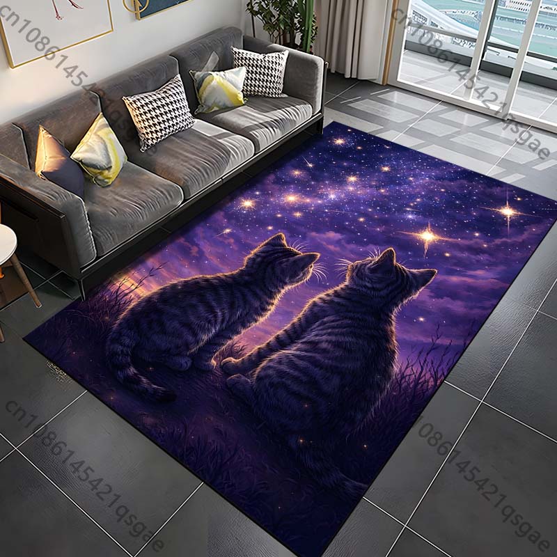 1PC Two cats gaze at stars Pri - Home Bathroom With Two Toilets 评论和价格