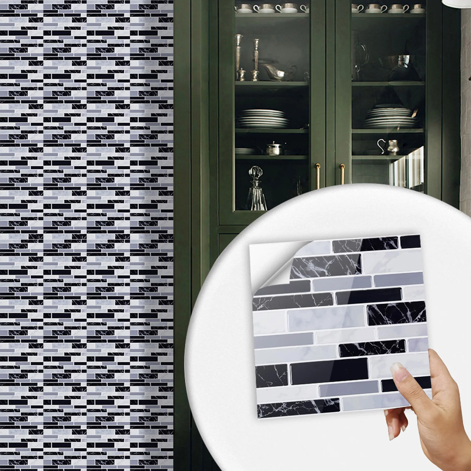 10x Self-Adhesive 3D-Mosaic Ti - Home Bathroom Wall Tiles 评论和价格