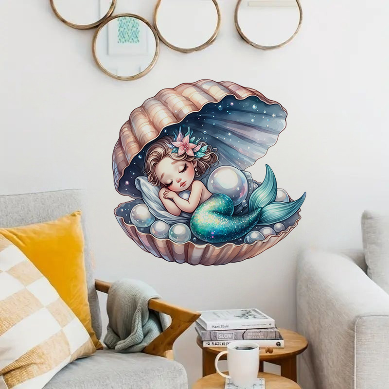 Pretty Mermaid Sticker, Water- - Home Bathroom Wall Tiles 评论和价格