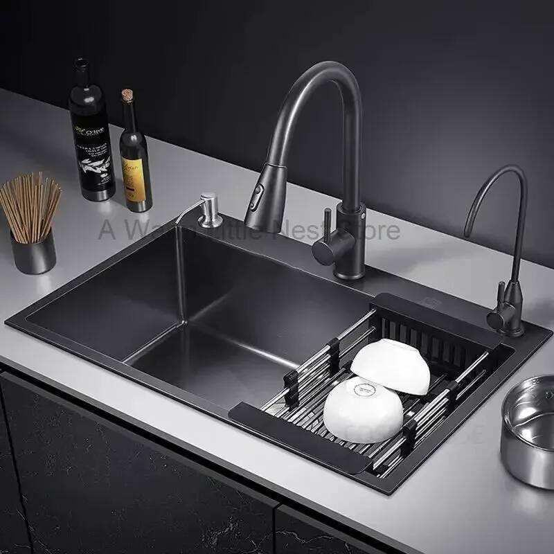 Black Nano Kitchen Sinks Bathr - Home One Bathroom Accessories 评论和价格