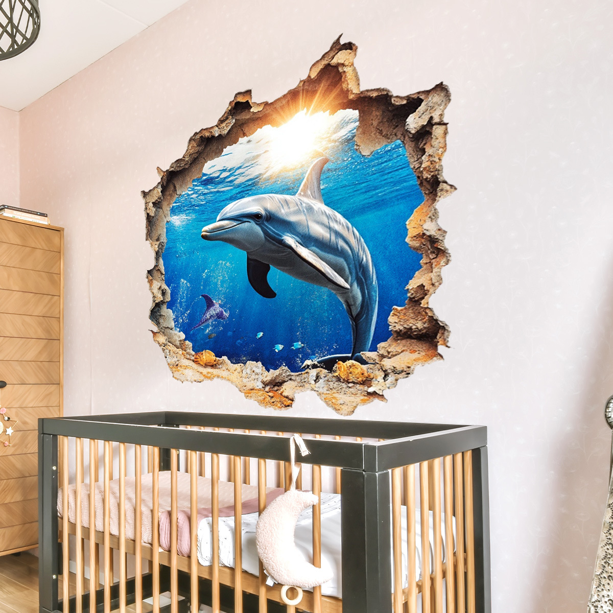 3D Underwater World Dolphin Br - Home Bathroom Break 评论和价格