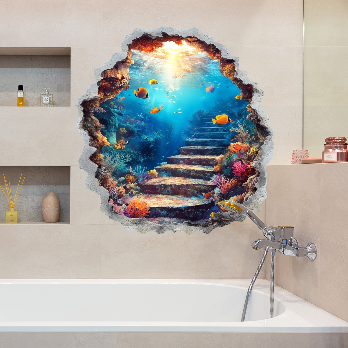 3D Underwater World Dolphin Br - Home Bathroom Break 评论和价格